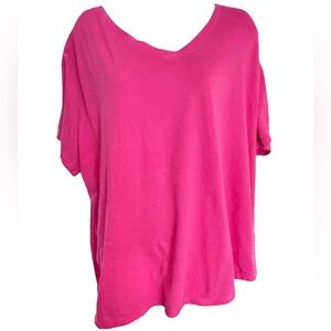 GUC Ava & Viv 3X 100% Cotton Asymmetric Pink Top